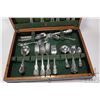 Image 2 : Boxed set of Louis XV sterling silver flatware including six dinner knives, ten dinner forks, six de