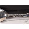 Image 4 : Boxed set of Louis XV sterling silver flatware including six dinner knives, ten dinner forks, six de
