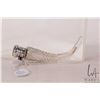 Image 3 : Antique Victorian horn shaped cut glass perfume bottle with original glass stopper and sterling silv