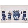 Image 1 : Selection of antique Jasperware including a pair of matched Adams vases with silver rims 6 1/4" in h
