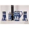 Image 2 : Selection of antique Jasperware including a pair of matched Adams vases with silver rims 6 1/4" in h