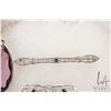 Image 3 : Edwardian 14kt white gold filigree bar brooch set with small sapphire gemstone, sterling silver Edwa
