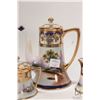 Image 3 : Antique hand-painted Noritake coffee service with scenic landscape panels and heavy gold gilding. In
