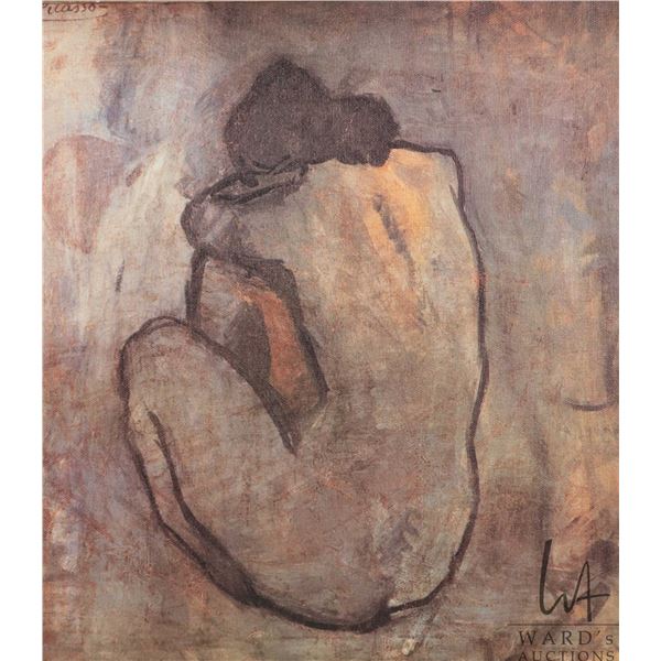 Pablo Picasso, framed giclee print titled "Blue Nude", overall dimensions including frame 18" X 16 1