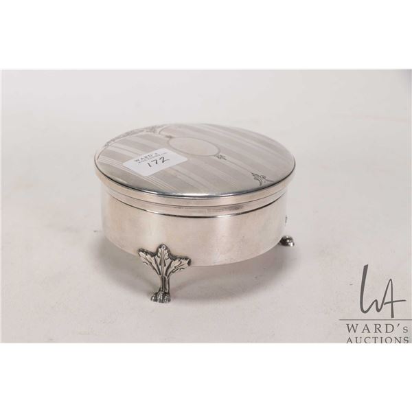 Birks sterling silver dresser box with fitted ring storage
