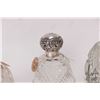 Image 3 : Three antique repousse silver topped perfumes including large cut glass with original crystal stoppe