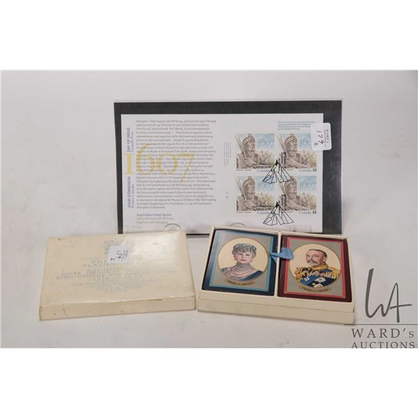Vintage set of boxed playing card commemorating the Silver Jubilee of King George V & Queen Mary plu