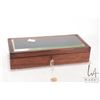 Image 1 : Antique rosewood vitrine with bevelled glass top and original key, 3" H X 11" L X 5" W