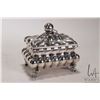 Image 1 : Antique .800 silver sugar box with fruit finial top, circa 1920/30's and marked with Vienna/ Austria