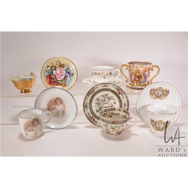 Selection of vintage and collectible china teacups and saucers including Wedgwood, Sutherland, Parag