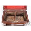 Image 5 : Antique Georgian rosewood sarcophagus tea caddy with brass keyhole escutcheon on small bun feet 5" H