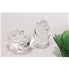 Image 2 : Three pieces of rare and collectible glass including two signed Steuben glass rabbit motif hand cool