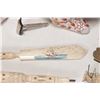 Image 4 : Selection of vintage collectibles including anrique bincoluars, cast metal bank, small razor, foldin