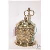 Image 1 : Antique Victorian English brass twine dispenser with matching scissors