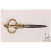 Image 4 : Antique Victorian English brass twine dispenser with matching scissors