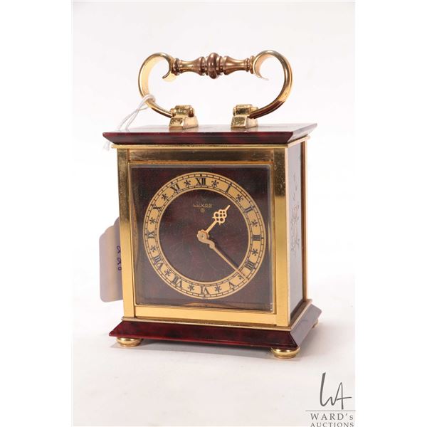 Vintage Swiss made Luxor carriage clock, working at time of cataloguing