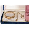Image 2 : Sterling silver charm bracelet and eight charms, vintage Birks sterling scarf slide, three sterling 