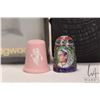 Image 2 : Two collectible thimbles including sterling silver and enamel "Queen Victoria" with British hallmark