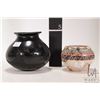 Image 1 : Two pieces of native American pottery including Pueble pot signed by artist Octavia Andrew, 5" in he