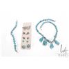 Image 1 : Selection of silver and turquoise jewellery including 18" necklace, matching bracelet and five pairs