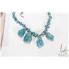 Image 2 : Selection of silver and turquoise jewellery including 18" necklace, matching bracelet and five pairs