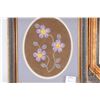 Image 2 : Two vintage framed moose tufted florals, each in 11" X 10" frame, one square and one hexagon