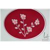 Image 1 : Mary Simpson, Fort Chipewyan, framed floral moose tufting, overall dimensions including frame 12" X 