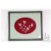 Image 2 : Mary Simpson, Fort Chipewyan, framed floral moose tufting, overall dimensions including frame 12" X 