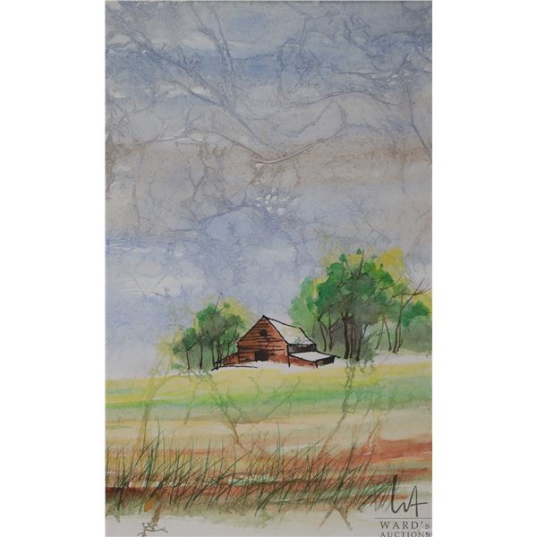 Bob Harrold, original watercolour painting on textured paper, labeled and titled on verso "In one Br