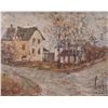 Image 1 : Laurence, oil on canvas impasto painting of a impressionistic house on a street corner, 15 1/2" X 19