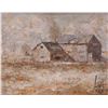 Image 1 : Laurence, oil on canvas impasto painting of a impressionistic farmhouse, 15 1/2" X 19 1/2"