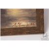 Image 3 : Artist signed, original oil on board painting of a wagon and rider in a European street, 17" X 13"