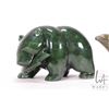 Image 2 : Two Inuit carved animals including jade bear with fish 5" in length, and a signed soapstone seal wit