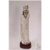 Image 1 : Antique/ vintage hand carved Shoulao figure on wooden base, 12" in height