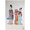 Image 1 : Two Chinese hand painted glazed ceramic figures including flower vase 10" and an 11 1/2" figure