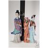 Image 2 : Two Chinese hand painted glazed ceramic figures including flower vase 10" and an 11 1/2" figure