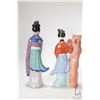 Image 3 : Two Chinese hand painted glazed ceramic figures including flower vase 10" and an 11 1/2" figure
