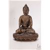 Image 1 : Antique Chinese heavy cast bronze seated buddha figure, 7" in height