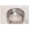 Image 2 : Antique ornately chased and repousse floral scroll dish on scroll feet, English hallmarks, 4 3/4" in