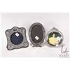 Image 1 : Three sterling silver picture frams including oval Birks sterling pierced frame 7 1/4" X 5", repouss
