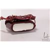 Image 5 : Pair of antique brass opera glasses with iridescent mother-of-pearl panels with soft leather pouch w