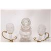 Image 3 : Pair of vintage/ antique cut glass candlesticks in brass and glass galley and an antique cut glass l