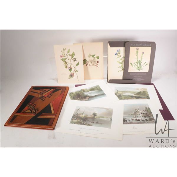 Folio containing twenty two Blumen-Atlas botanical floral prints, each approximately 9 1/2" X 6 1/2,