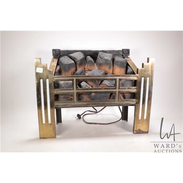 Vintage Magicoal Electric Fires, electric fire with brass fire box, 15 1/2" H X 20" W X 9" D