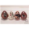 Image 1 : Four African made, hand carved stone eggs
