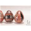 Image 3 : Four African made, hand carved stone eggs