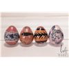 Image 1 : Four African made, hand carved stone eggs