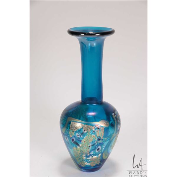 Robert Held, hand blown art glass vase, 8 1/2" in height