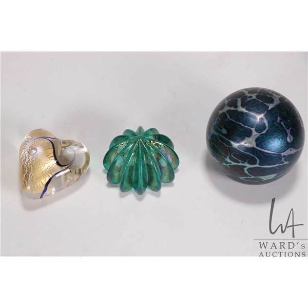 Robert Held, three hand made art glass paperweights