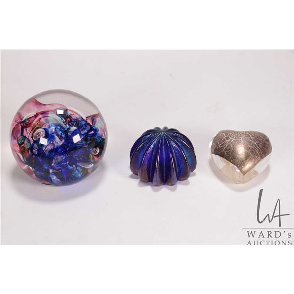 Robert Held, three hand made art glass paperweights